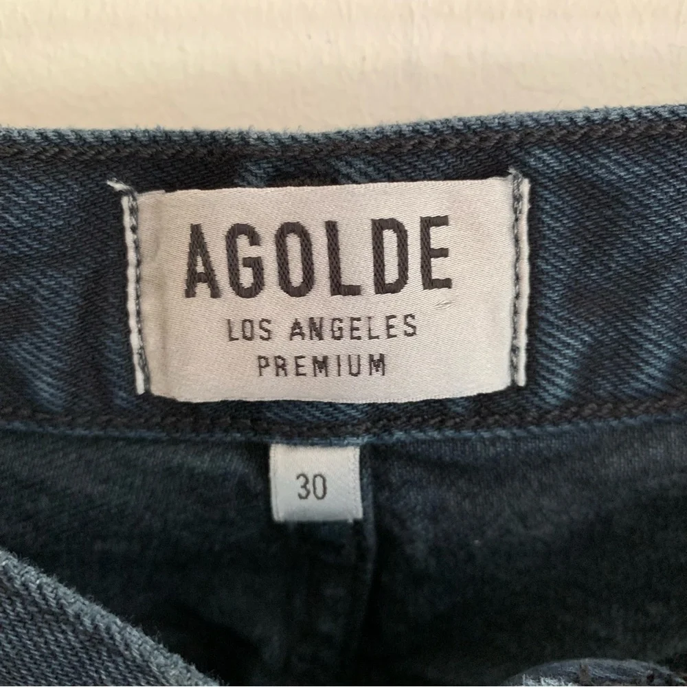 AGOLDE Riley Jeans Busted Knees Dark Blue - Picture 6 of 8